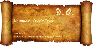 Wimmer Oxána névjegykártya